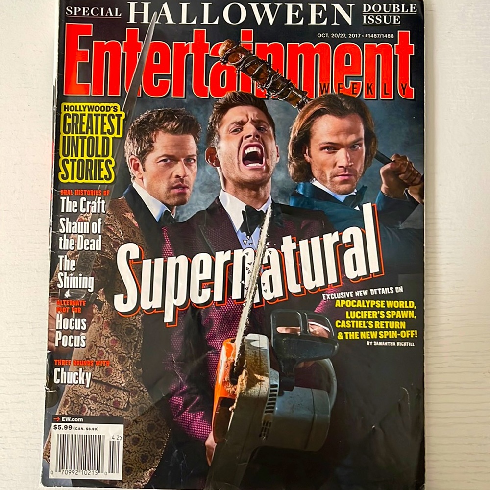 SUPERNATURAL Entertainment Wkly Cover Winner 2016 Make Ready & 2017 Double Issue